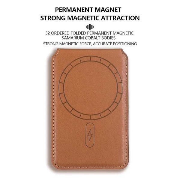 Cell Phone Pouches Luxury Wallet Leather Phone Magsafe Magnetic Card Holder for iPhone 16 15 13 14 12 Pro Max 16Plus Mobile Banking ID Card