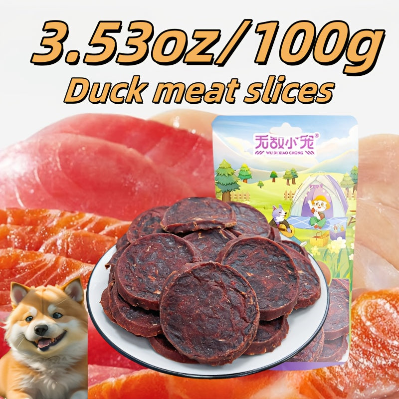 TEMU 3, 53 Oz- 100g Duck Meat Slices, Made By Low-temperature Drying Of Fresh Duck Meat, Pet Training Reward Snacks, Dog Treats