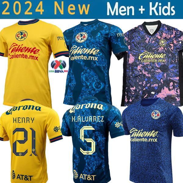2024 2025 New 3XL 4XL Lige MX Club American Soccer Jerseys Home Away 3rd Training Tracksuit 24 25 Football Fans Shirt R.MARTiNEZ GIOVANI HEN