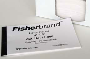 Fisherbrand Lens Paper for Cleaning Glass Lenses, Booklet of 50