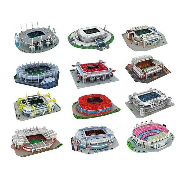Football Puzzles 3D Soccer Stadiums Montessori Education Handmade Toys Original Gifts Home and Decoration Z241123