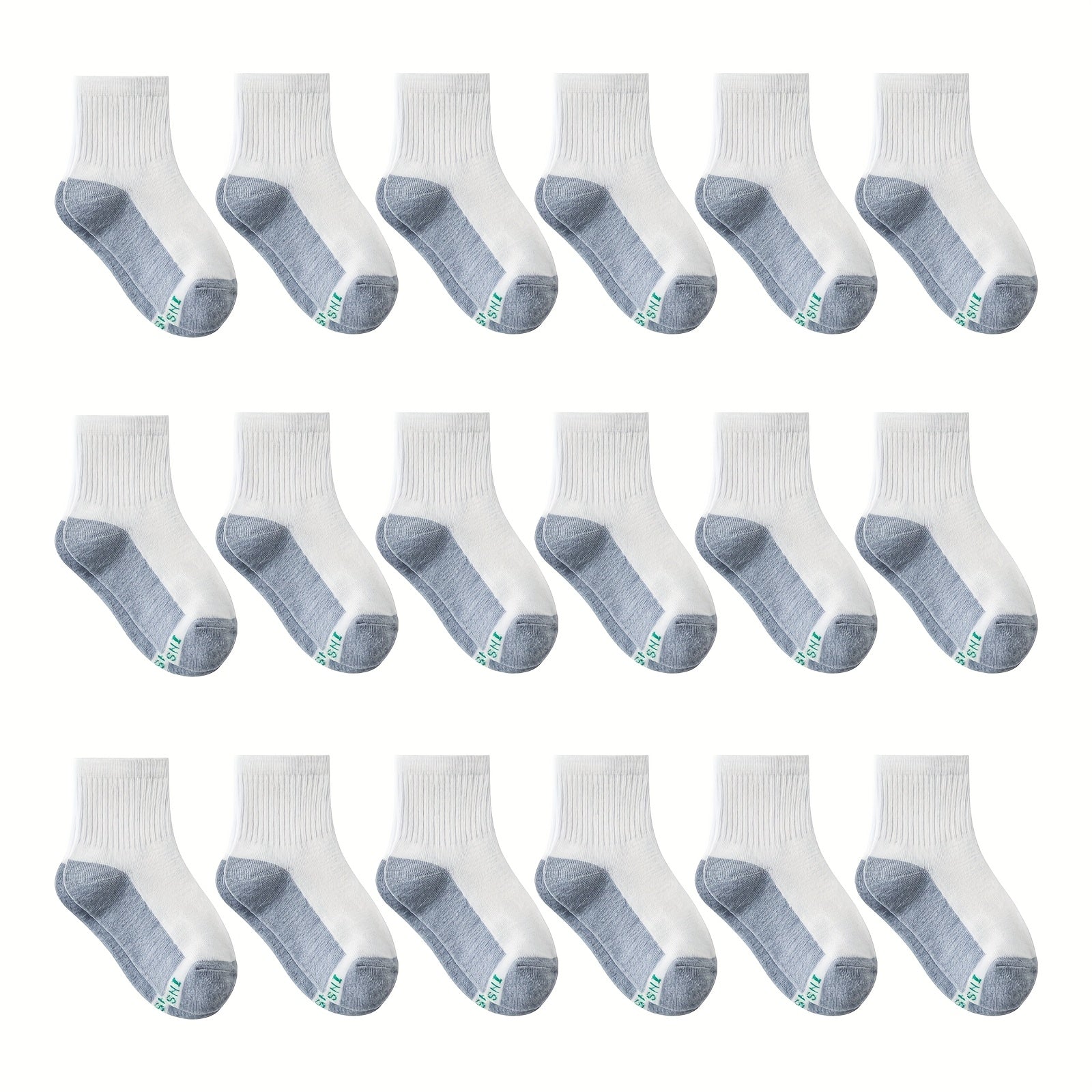 TEMU 18 Pairs Kids Boys Girls Socks Athletic Basketball Youth Sport Crew Cotton Breathable Soft Socks School Uniform Socks, Ankle Athletic Running