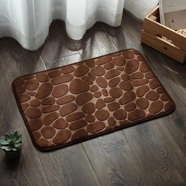 Bath Mats Cobblestone Embossed Mat Non-slip Carpets Water Absorption Washable Bathtub Floor Rug Shower Doormat Bathroom Decor Brown