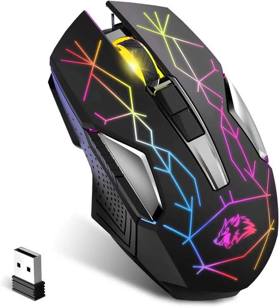 Ziyoang X18 Wireless Gaming Mouse 2.4G 7 RGB Light 2400 DPI 600mAh Intelligent Power Saving Silent Click USB Receiver OpticalT250109