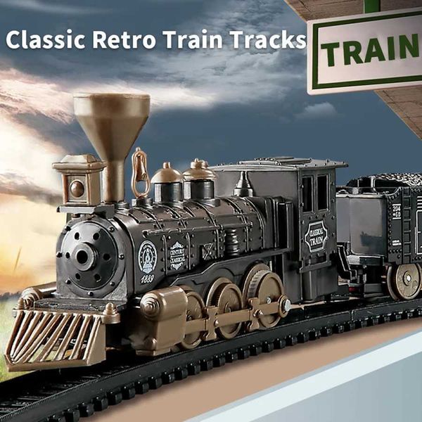 Real electric classic train DIY puzzle assembly track train model childrens toy carT250110
