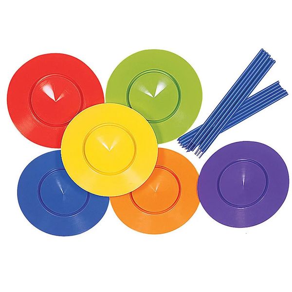 Novelty Games 1 6Pcs Set Acrobatic Turntable Boomerang Balance Skills Flying Disc Juggling Spinning Plates Outdoor Game Toys For Kids Adults
