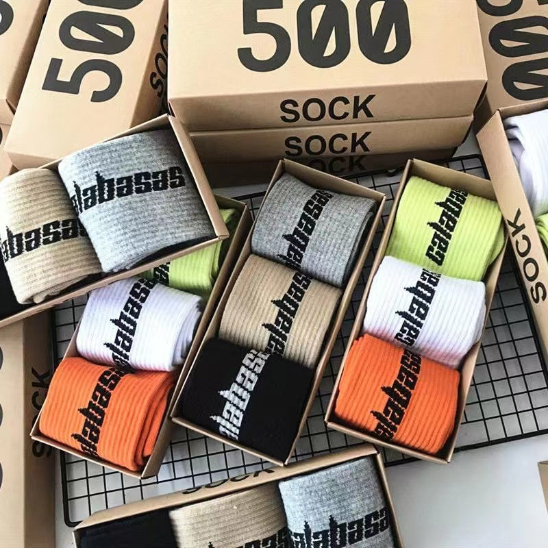Men&#039;s socks Calabasas Skateboarding Fashion Men&#039;s Letter Printed Socks Sports Socks Socks Hip Hop