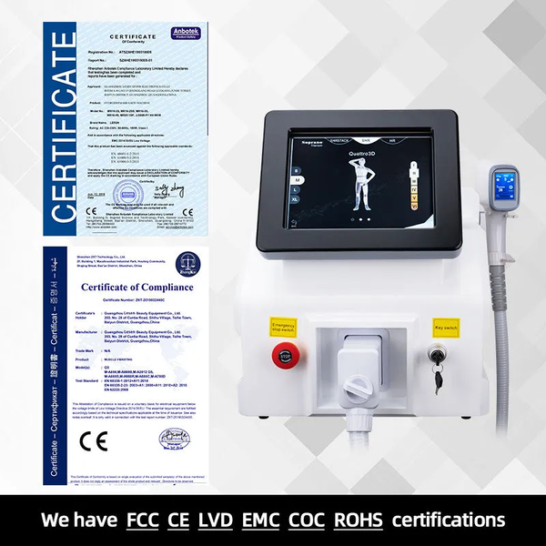 Permanent Diode Lasers Hair Removal Machines 808 nm Pailess lasers hair remove machines for salon