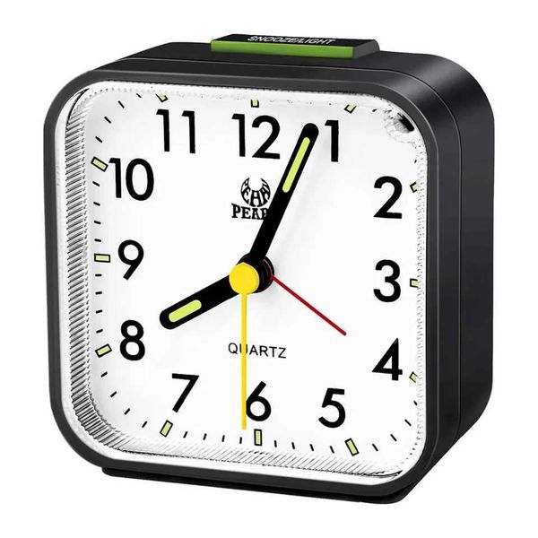 Fashionable and Portable Square Luminous Alarm Clock with Quiet Ticking Bedside Table Clock Featuring Night Light Y250114