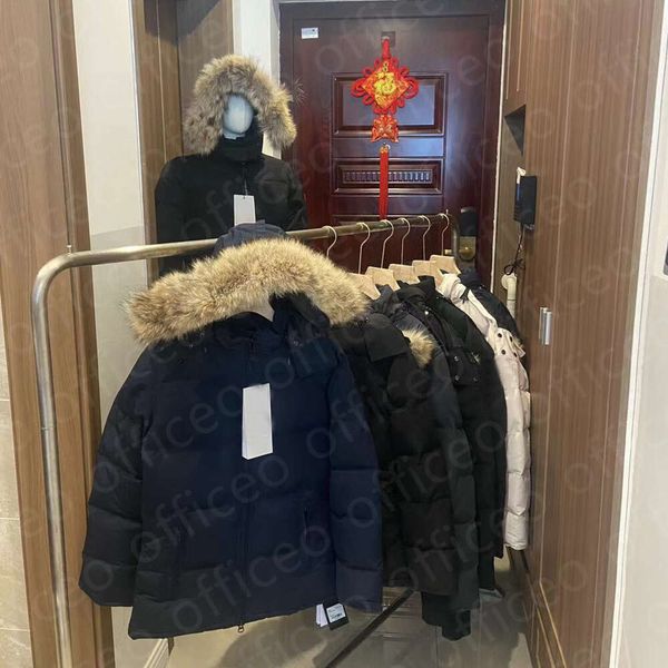 Canada Puffer Jackets Men Designer Real Wolf Fur Outdoor Wyndham Windbreaker Jassen Outerwear Hooded Fourrure Manteau Down Jacket Coat Hiver