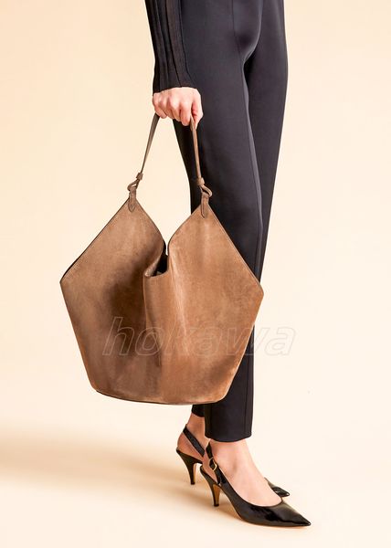 Suede Shoulder Bags MEDIUM LOTUS Bag For Women Luxury Handbag Clutch Dumpling Bucket Man Crossbody Travel Fashion Raffias Cowhide Shop Fashi