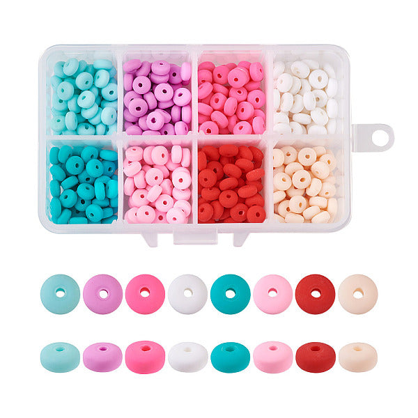 400Pcs 8 Colors Handmade Polymer Clay Beads
