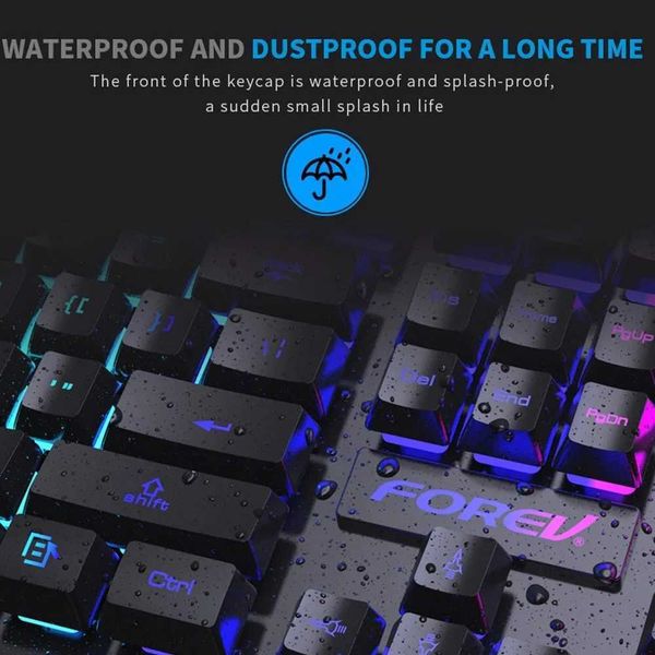 Keyboards 104 key backlit mechanical keyboard wired gaming keyboard waterproof illuminated keyboard and mouse kit suitable for Gamer PC lapt