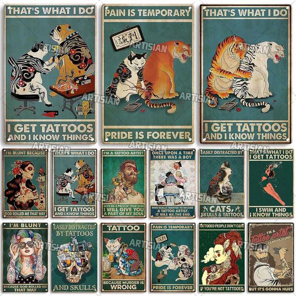 Artisan Tattoo Metal Poster Job Tin Plate Hobby Decorative Sign Wall Decor Garage Bar Pub Club Hotel Cafe Kitchen Home Man Cave Z250118