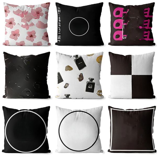 Designer Black and White Throw Letter Home Cover Sofa Decoration Cushion 45 x45cm Pillow Core Removable