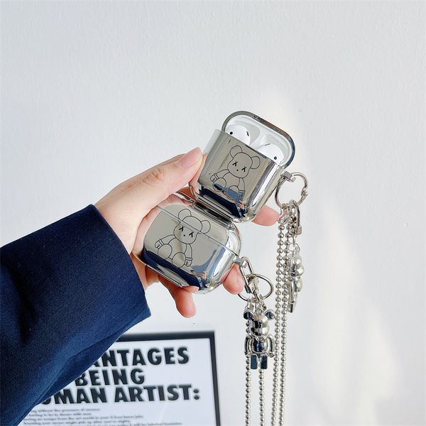 ddmygifts Electroplating trendy brand teddy bear suitable for Pro 1-2-3 generation Bluetooth wireless headphone cover soft shell creativity