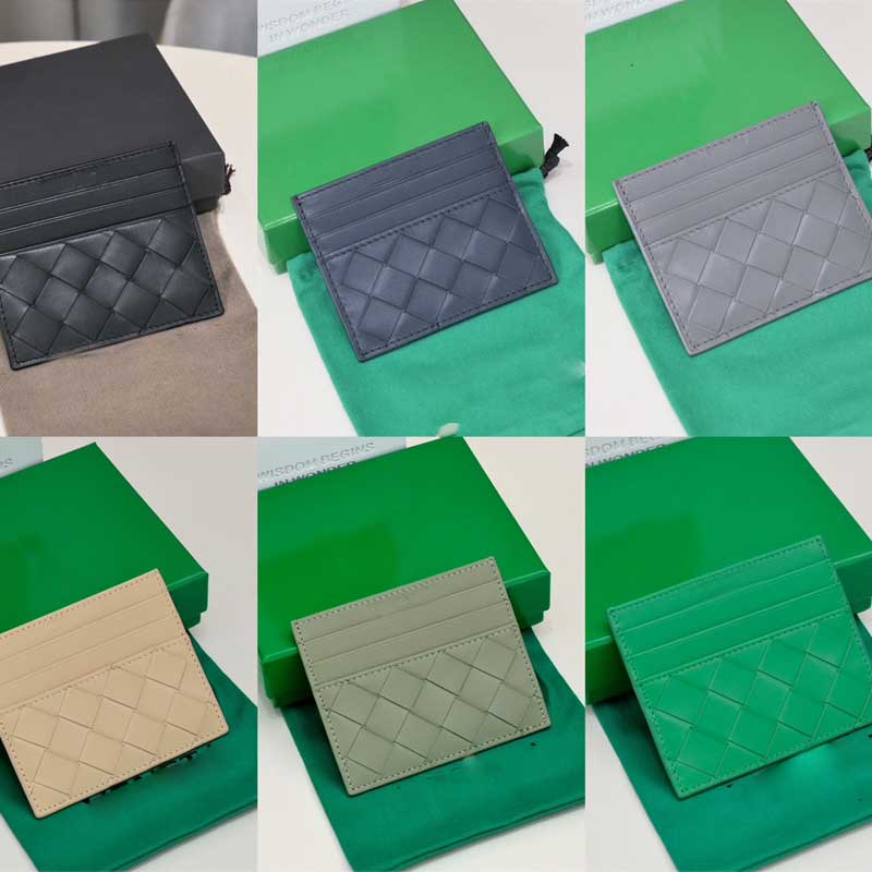 luxury card holder designer card holders top quality genuine leather mini wallet woven designers purses Korean Version men women thin Credit card wa