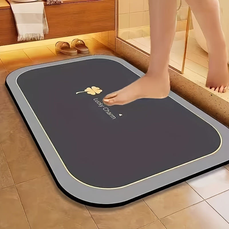 TEMU 1pc Quick Dry Bathroom Mat, Pet Feeding Mat, Super Absorbent Diatomite Bath Mat, Non-slip And Water-absorbing Floor Mat, Soft And Comfortable