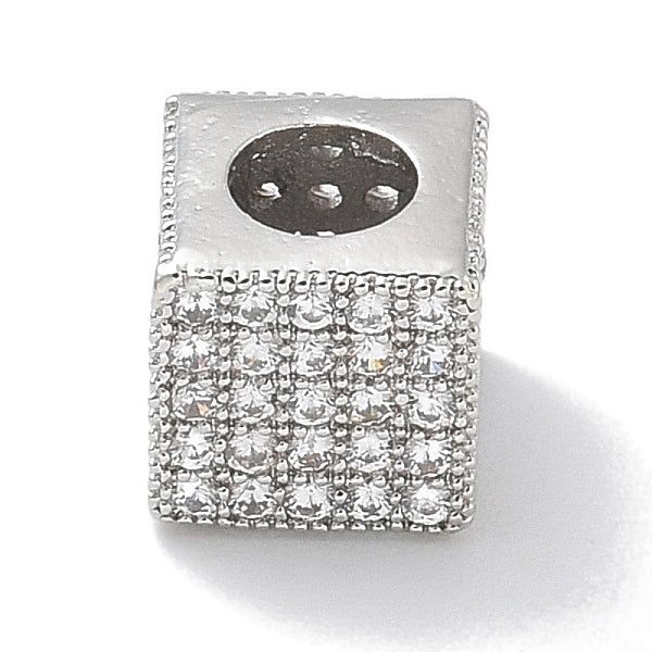 Perles de placage en laiton avec zircone cubique de micro pave