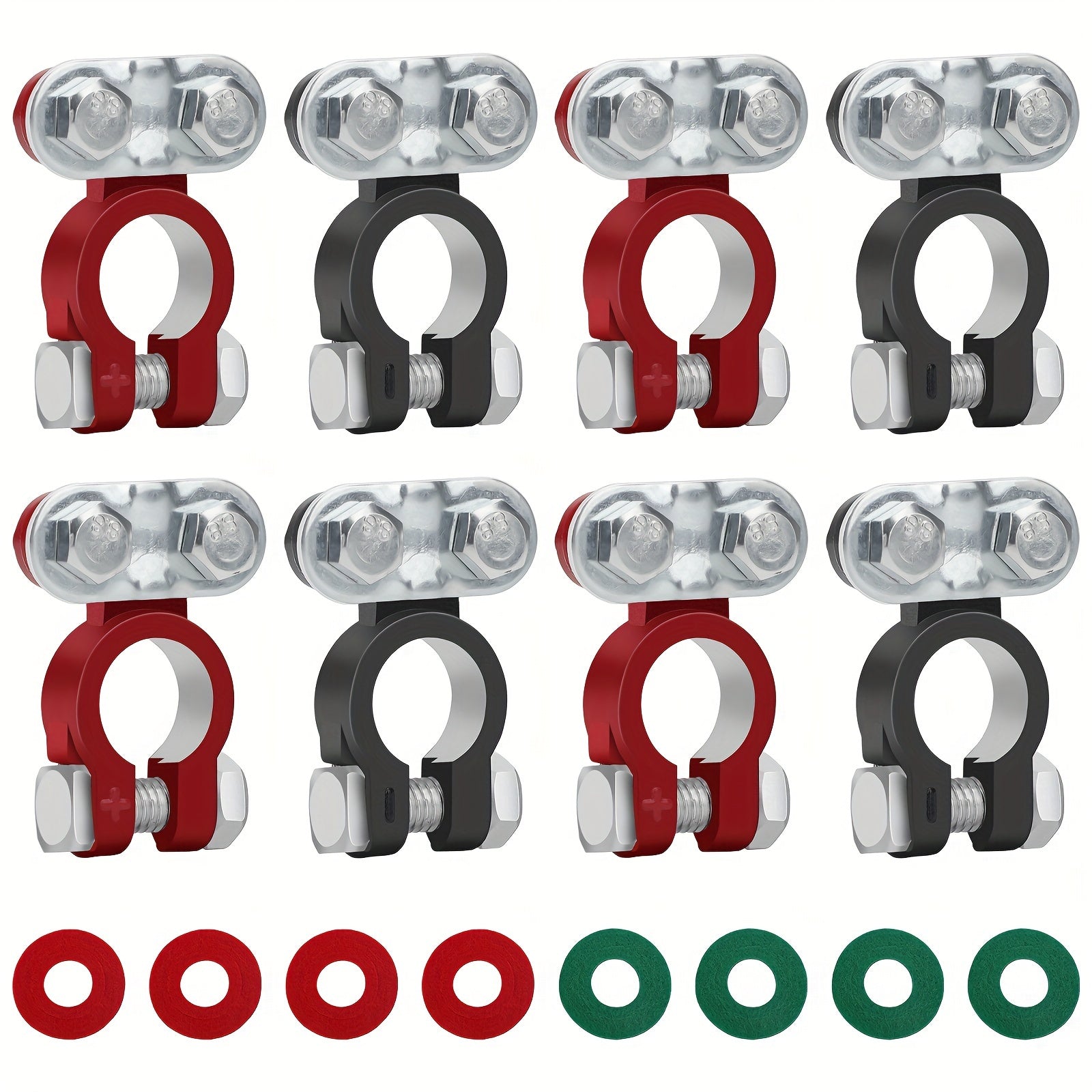 TEMU 8pcs Car Battery Terminal Connectors Clamps, Heavy-duty Connectors, For Rv, Motorbike, Car, Truck, Boat,