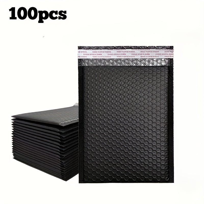 TEMU 100pcs Black Bubble Mailers, 4x7 Inches Poly Mailers, Padded Envelopes & Shipping Bags For Small Business, Durable Polyethylene Packaging