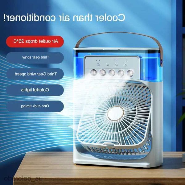 Electric Fans Portable Humidifier Fan AIr Conditioner Household Small Air Cooler Hydrocooling Portable Air Adjustment For Office 3 Speed Fan