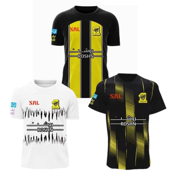 2023-24 BENZEMA Al Ittihad Soccer Jerseys 2024 KANTE #10 CORONADO JOTA FABINHO Shirts Mens HEGAZI ROMARINHO Football Uniforms Kids Kit