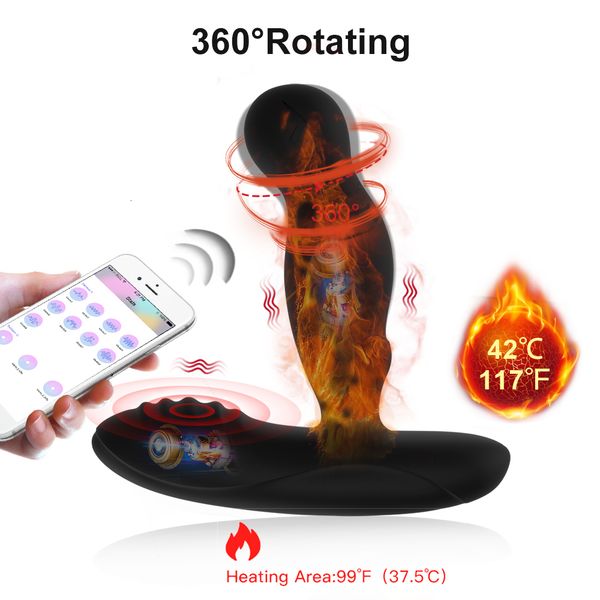 Anal Toys Wireless App Vibrators For Men Tapon Plug Vibrator Male Prostate Massager 360 Degree Rotation Stimulator 230307