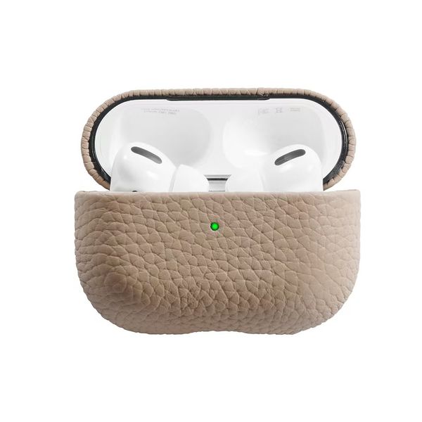 Cross border spot AirPods Pro 2 protective case suitable for Apple earphones 4th generation genuine cowhide lychee patterned leather case