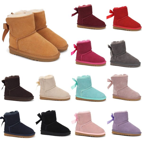 kids boots girls shoes bow tie sneaker designer winter snow boot Australia Classic baby kid youth toddler infants bailey shoe warm waterproo