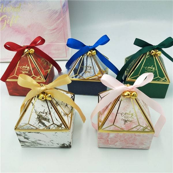 Gift Wrap Gift Box Wedding Supplies Party Candy Box Baby Shower Paper Chocolate Boxes Prismatic Creative Bronzing Packaging Boxes 220913