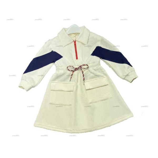 Popular designer girl partydress Logo jacquard child dress Size 100-150 Embroidered logo baby skirt POLO collar Kids frock Nov15