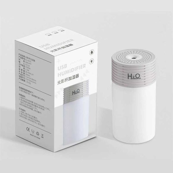 Humidifiers 300ML USB air humidifier mini ultrasonic cold fog generator with color LED night light suitable for home car aromatic humidifier