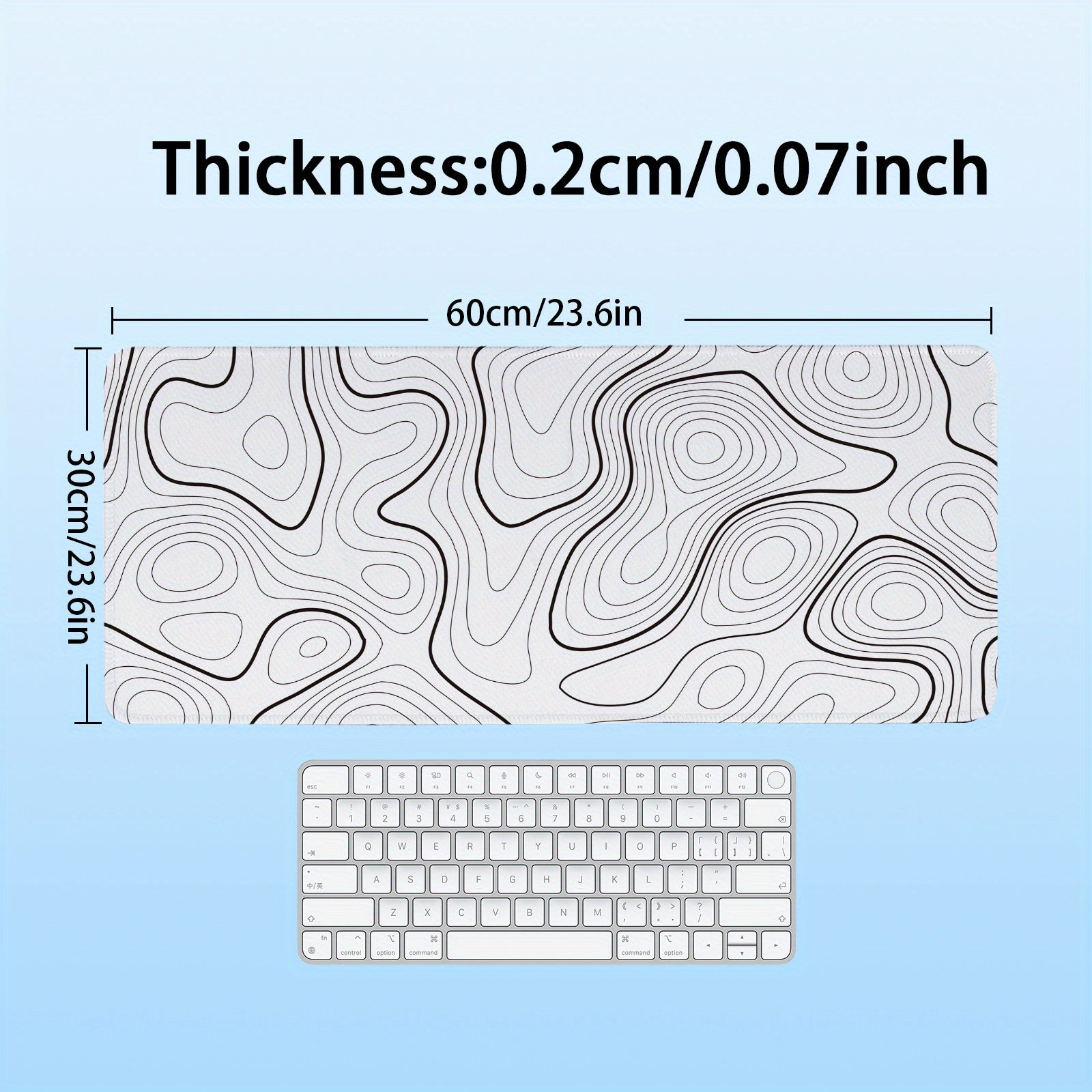 TEMU Terrain Mouse Pad | White Extended Gaming Mouse Pad | Terrain Table Pad Laptop Waterproof Desktop Decoration Board | Suitable For Work, Games,