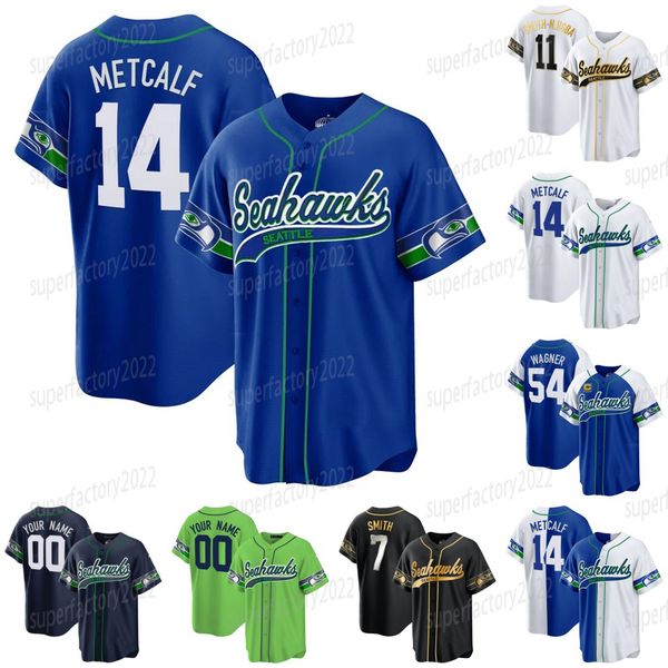 Seattle 2023 Seahawkses DK Metcalf Royal Classic Football Baseball Jersey Tyler Lockett Tariq Woolen Steve Largent Geno Smith Kenneth Walker
