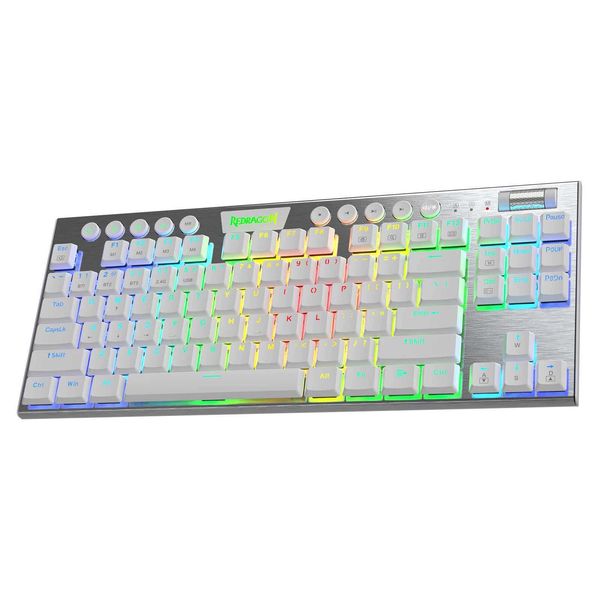 Keyboards Redragon K621 Horus TKL Wireless RGB Low Profile Mechanical Keyboard Wired 80% Ultra-Thin Bluetooth Red-Brown-Blue Switches z25020