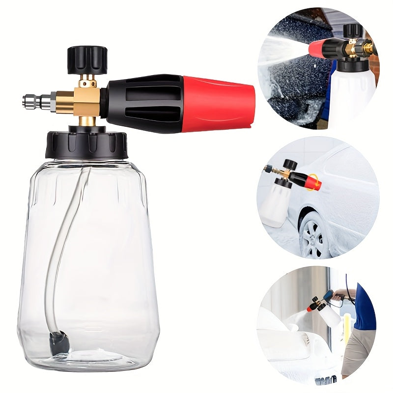 TEMU 1-4" Car Wash Snow Foam Cannon, Soap Lance Sprayer For Pressure Washer, High Pressure Foam Spray Pa Pot Direct Brass Pa Foam Spray, Used For Car