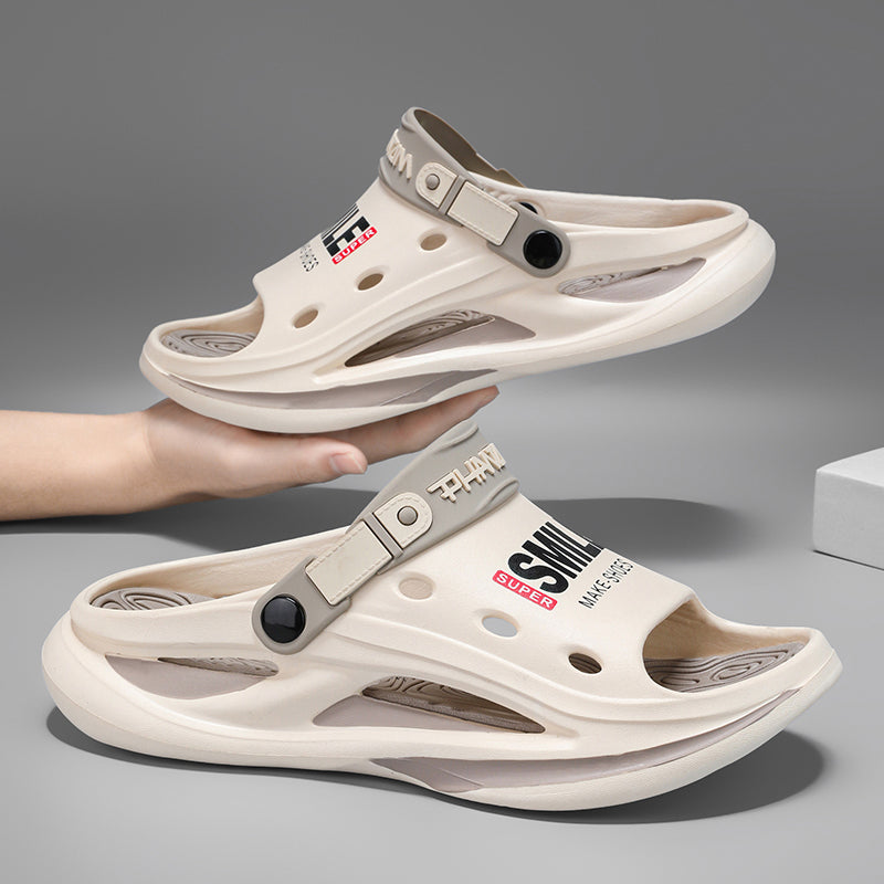 2024 Men&#039;s Outdoor Sandals Slippers Beach Comfortable Soft Sole Slide Clogs Casual Shoes Men Women Beach Sandals Big Size 46 47