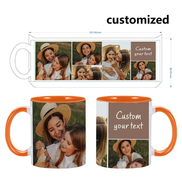 Customized coffee cup personalized five pos ceramic cup DIY your own text tea milk cup unique mom birthday gift for moms family creative ide