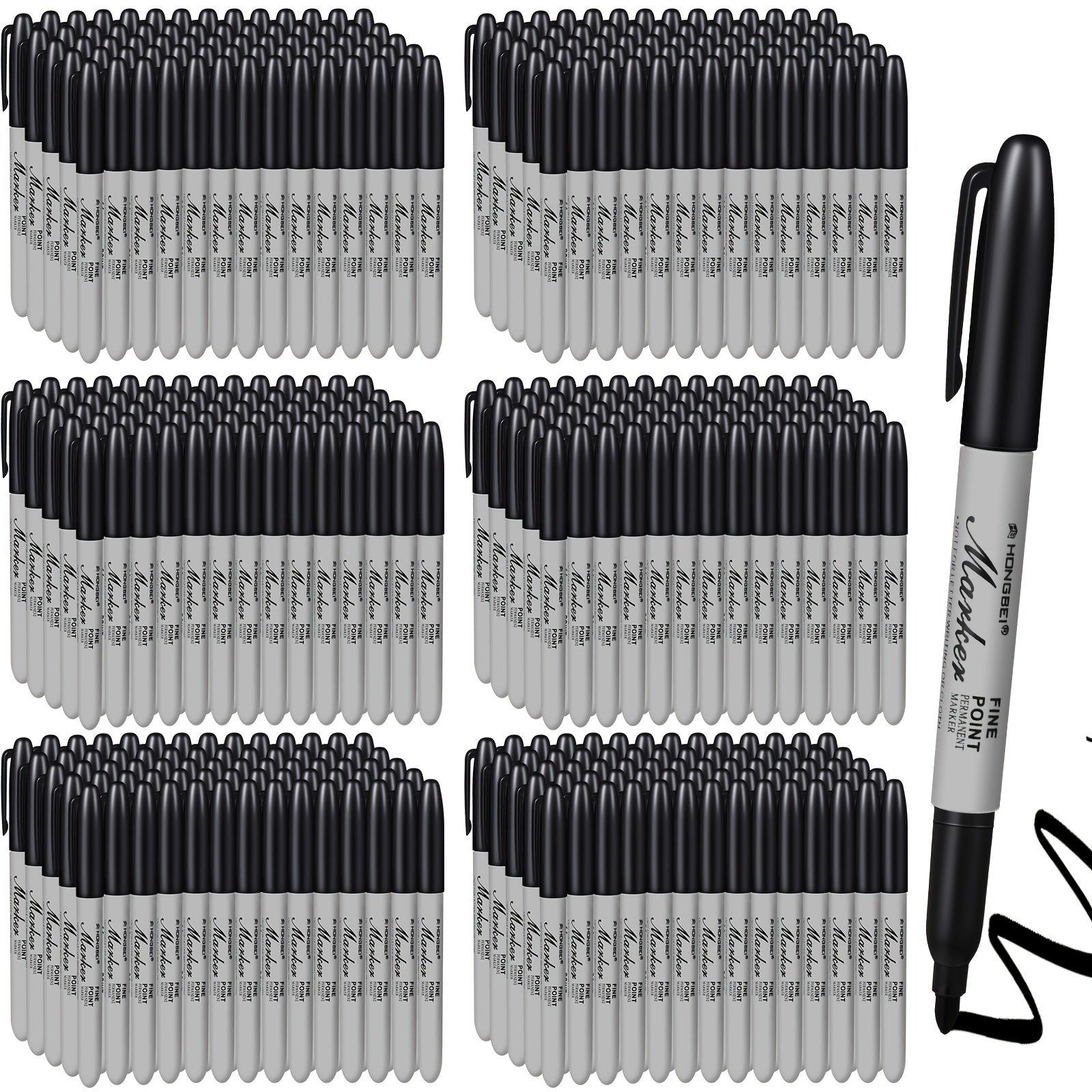 TEMU Halloween Gifts 300 Pack Permanent Markers Permanent Marker Set Fine Point Marker Pens Work On Wood Metal