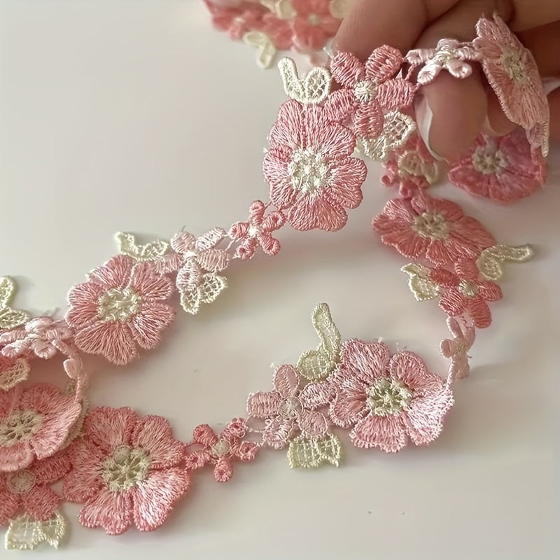 TEMU 1pc Pink Floral Lace Embroidered Skirt With Edges - Elegant Sleeveless Dress For Women, Weddings, Parties, And Formal Events, Wedding Attire,