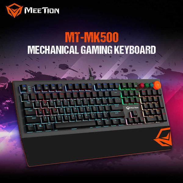 Keyboards MEETiON MK500 RGB colorful backlit detachable hand held mechanical game keyboard optional text version S25210