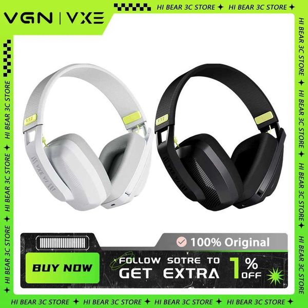 Headsets VGN VXE Alarm V1 Wireless Headphones Dual Mode Bluetooth 5.3 2.4G FPS Gaming Headphones Low latency 200g Lightweight PC Gaming Mach