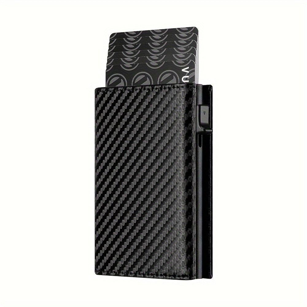 TEMU Mens 9-14 Card Capacity Card Holder, Rfid Blocking, Slim, Carbon Fiber, Minimalist Wallet