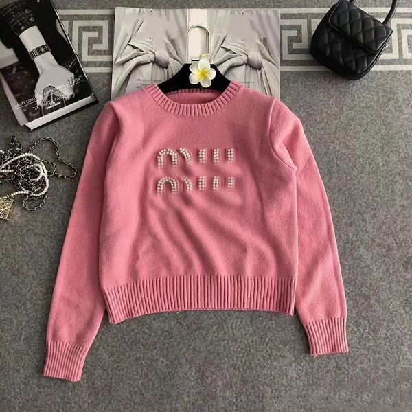 Womens Sweaters Muumuu Designer Round Neck Knitting Fashion Pullover High End Jacquard Sweater Pure Cotton Autumn Winter Letter Knitwear Hig
