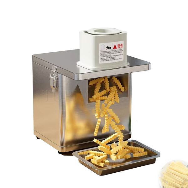 Electric Potato Chips Maker with Wolf Teeth Blade 220V Multi-Size Cutter (Wavy Shapes Available)