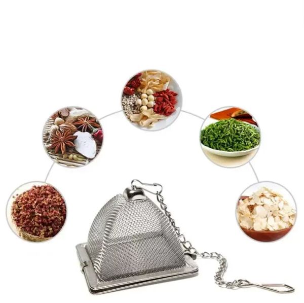 100pcs-lot Stainless Steel Pyramid Infuser Tea Strainer Loose Teapot Leaf Filter Teaware Tool Accessories 911