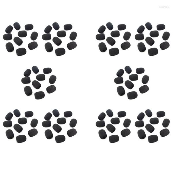 Microphones 200Pcs Microphone Headset Grill Windshield Sponge Foam Black Mic Cover 30Mmx8mm