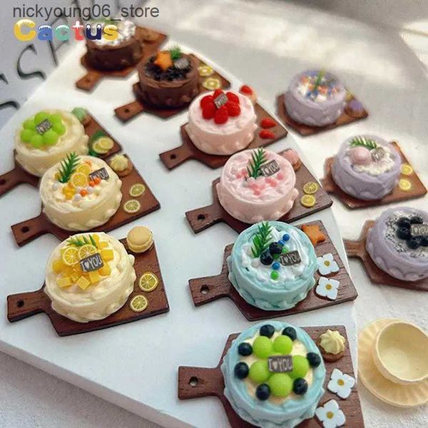 Kitchens Play Food 1-12 Dollhouse Decoration Simulation Scene Toy Delicious Dessert Coffee Miniature Birthday Cake Food Model DIY Home Acces