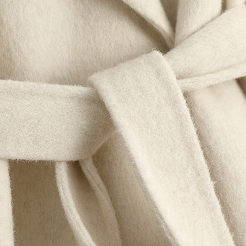 D10146 Double-faced cashmere coat for women, mid-length, over-knee, 2024 autumn and winter new candy-colored woolen coat